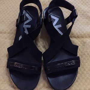 Anne Klein black sandals.